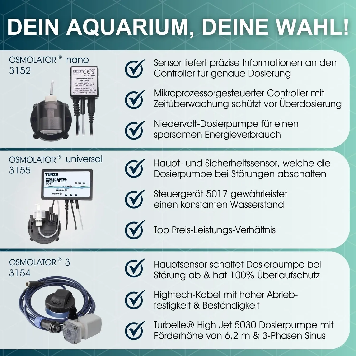 TUNZE Osmolator nano Wasserstandsregler bis 200 L