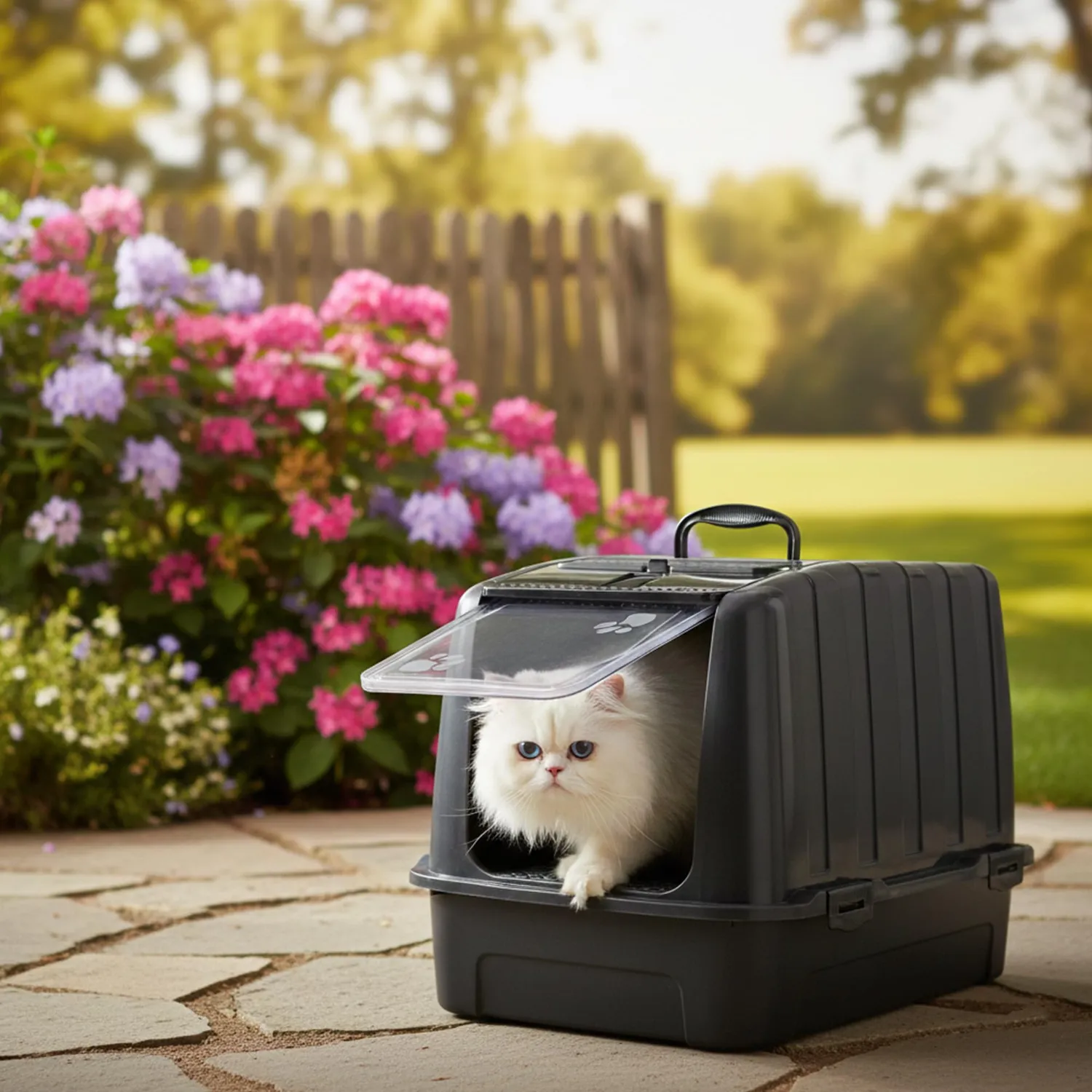 Happet Elite Katzenklo mit Haube 51,5 cm Schwarz