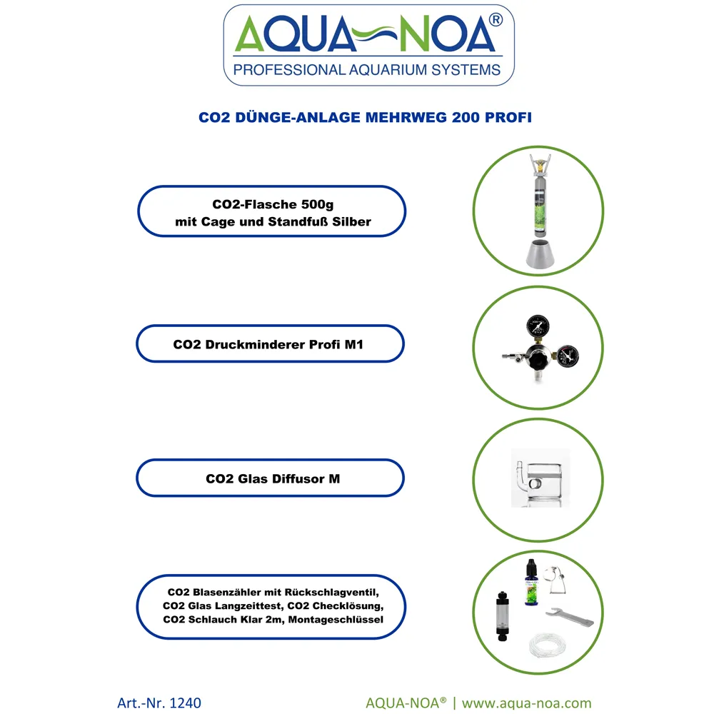 Aqua-Noa Mehrweg 200 Profi CO2-Dünge-Anlage