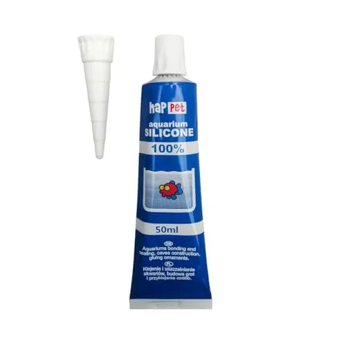 Happet Aquariensilikon Schwarz 50 ml Aquariumkleber fischsicher