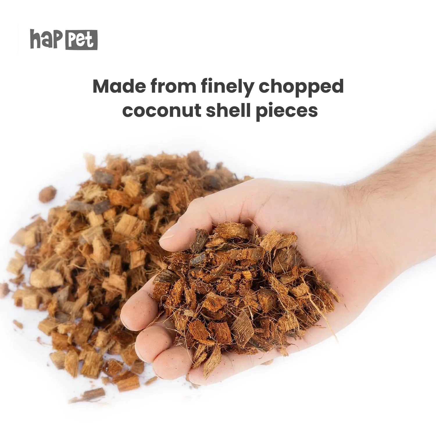 Happet Kokoschips Substrat 2 kg Terrarium Bodengrund braun