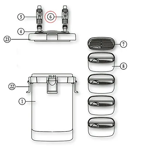 SunSun HW-504A Einlass Auslassventil Ø12 mm Ersatzteil