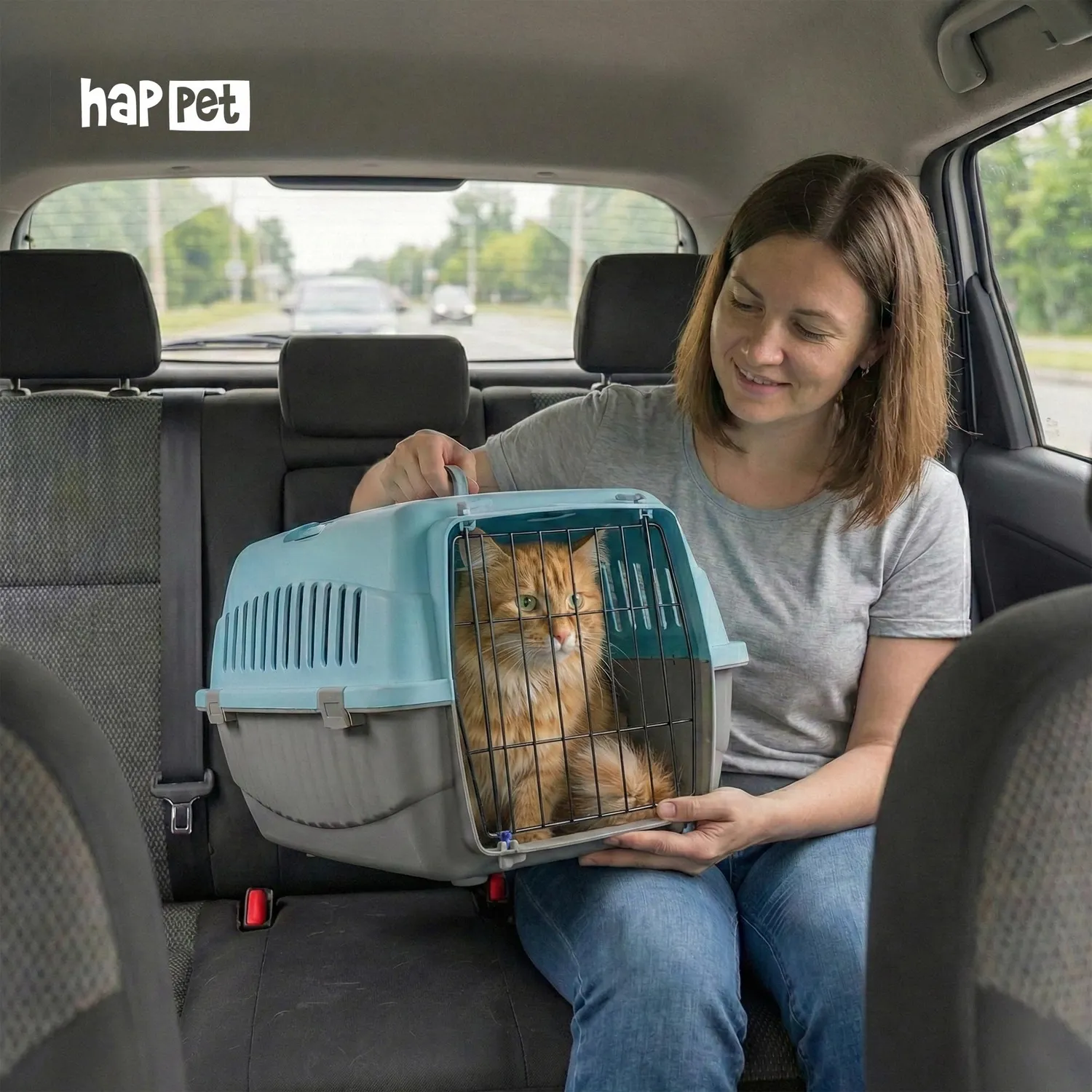 Happet Doggy Transportbox S Blau-Grau 49 cm