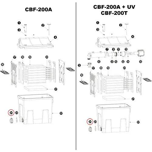 SunSun CBF-200 Schraubring Schmutzablass Ersatz