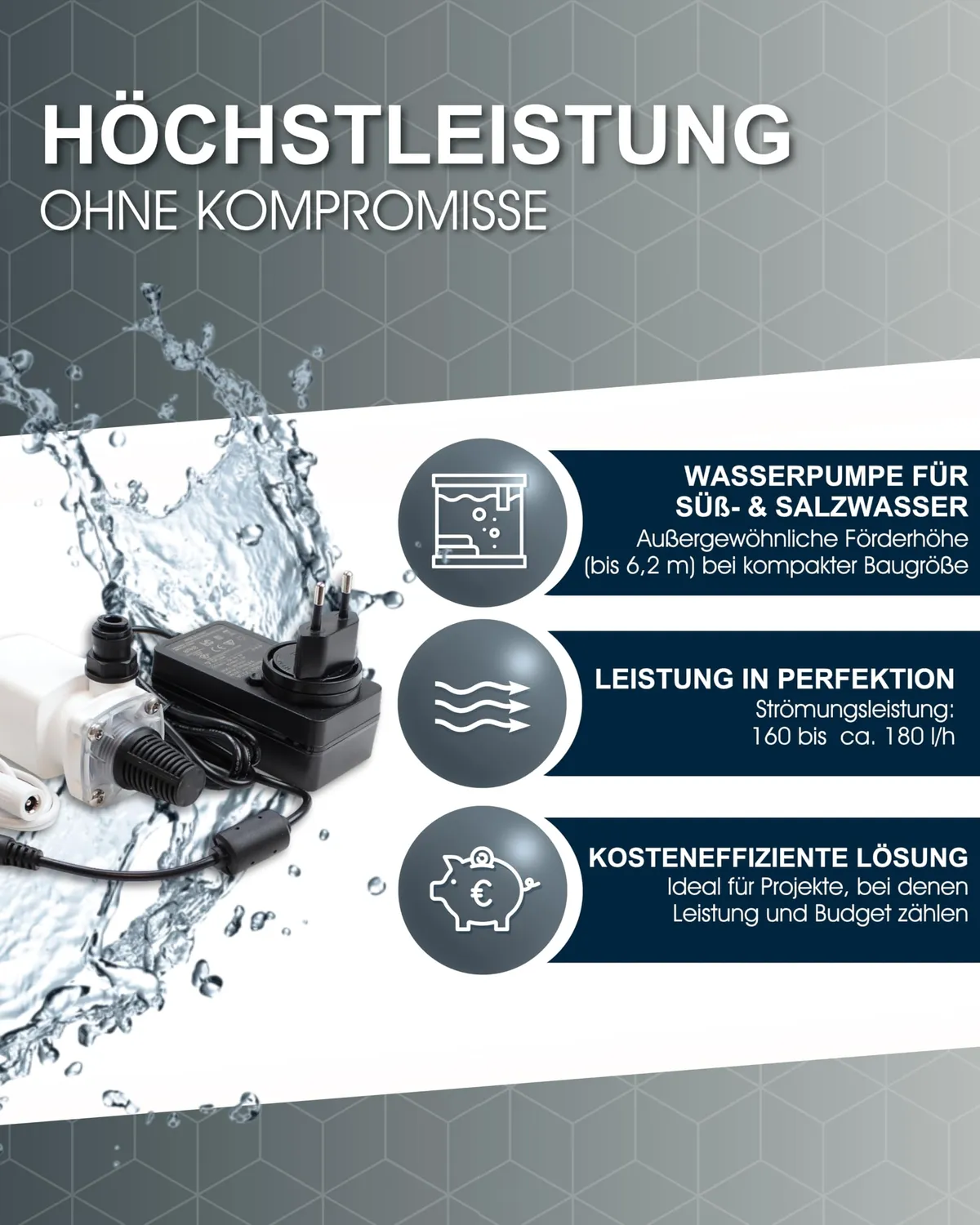 TUNZE Turbelle High Jet 5030 Wasserpumpe mit Netzteil