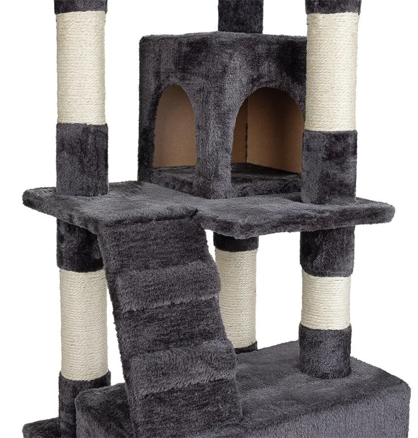 Happet Kratzbaum 76 cm Loft Hellgrau Haus Plattform Sisal