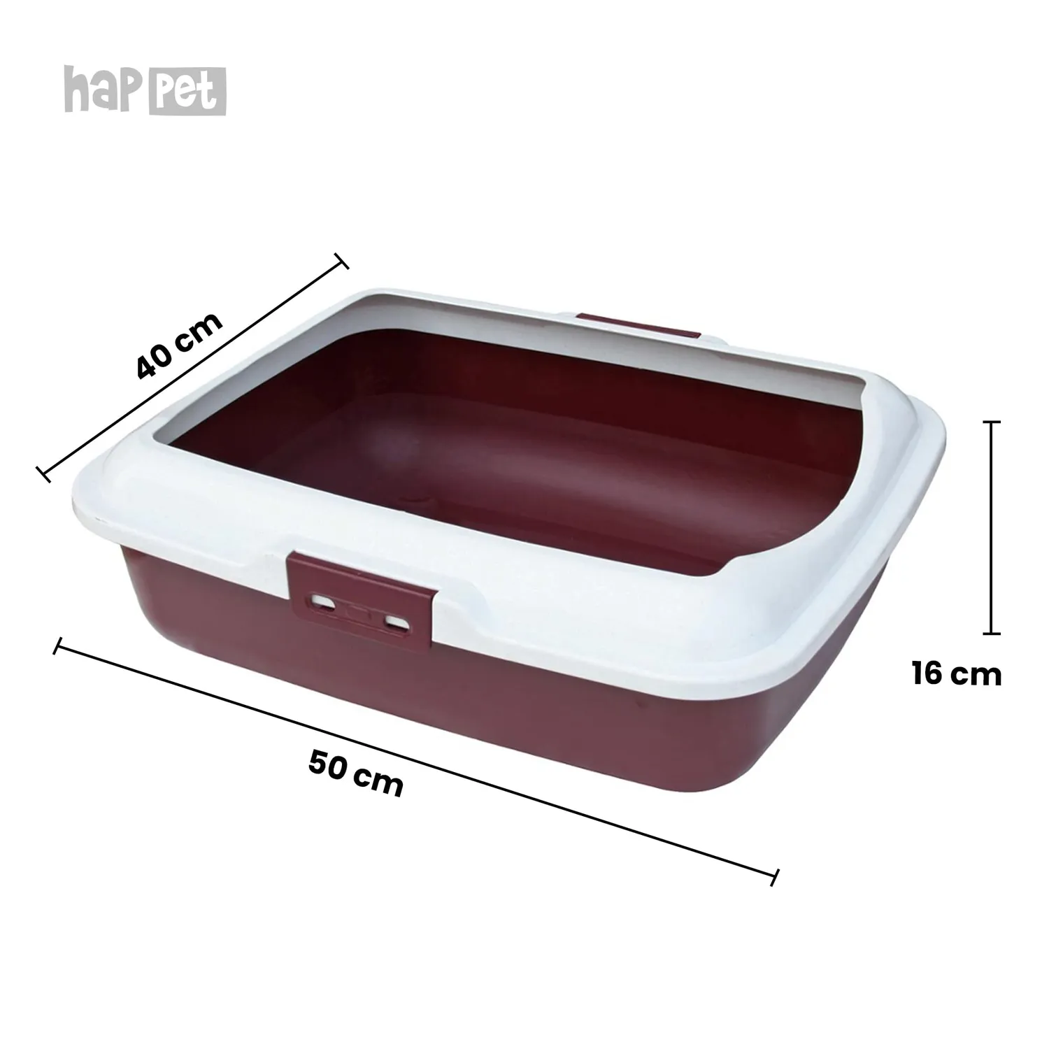 Happet Kitty Katzenklo offen rot 50x40x16 cm Streuschutz