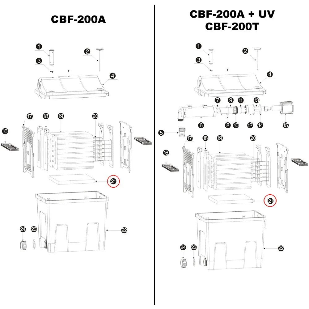SunSun CBF-200 Japanmatte Ersatz für Teichfilter