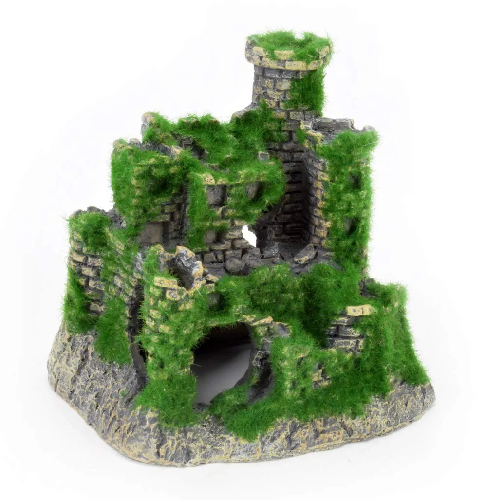 Happet Steinfestungs-Höhle 18,5 cm Aquariendeko Burg