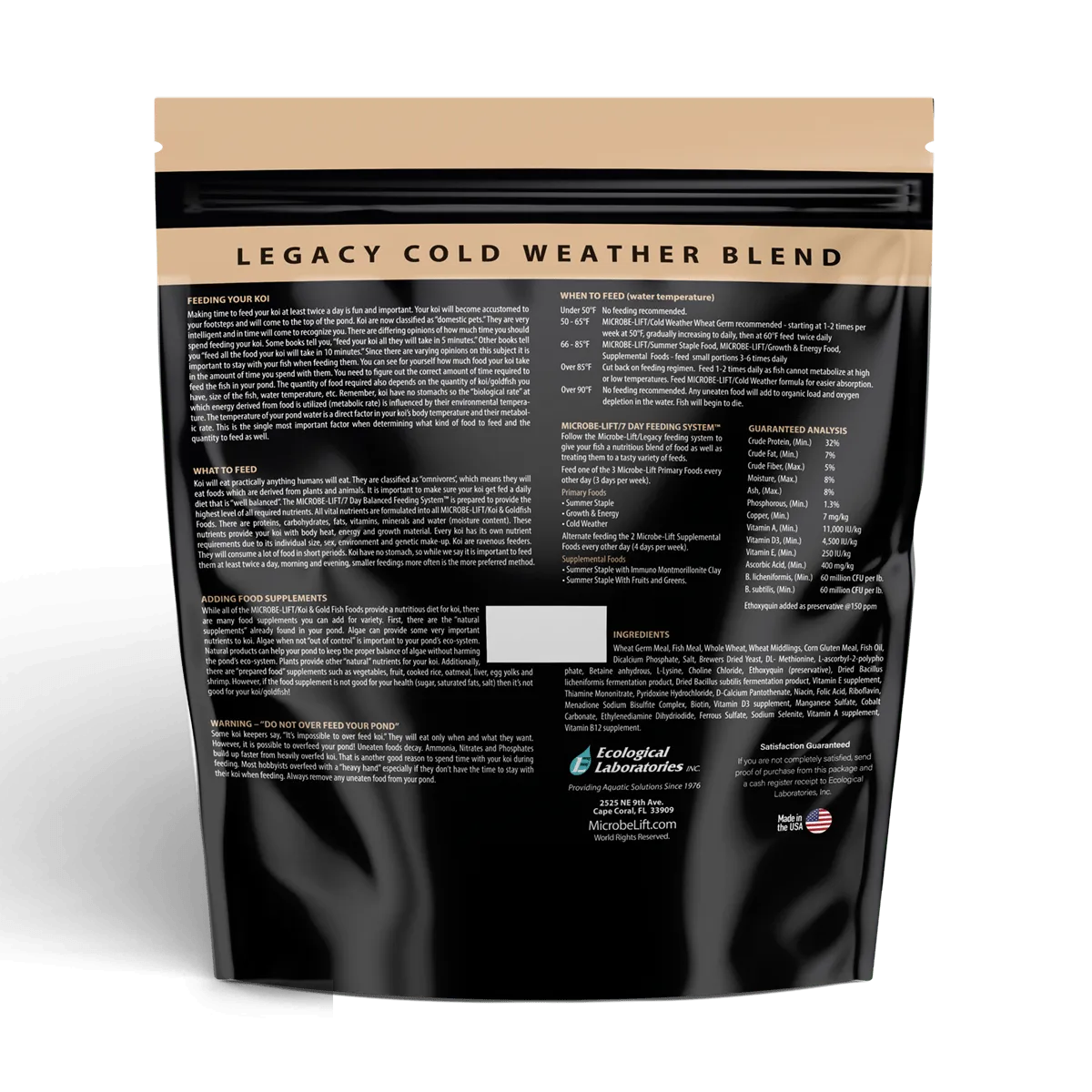 Microbe-Lift Legacy Cold Weather Teichfutter Weizenkeim