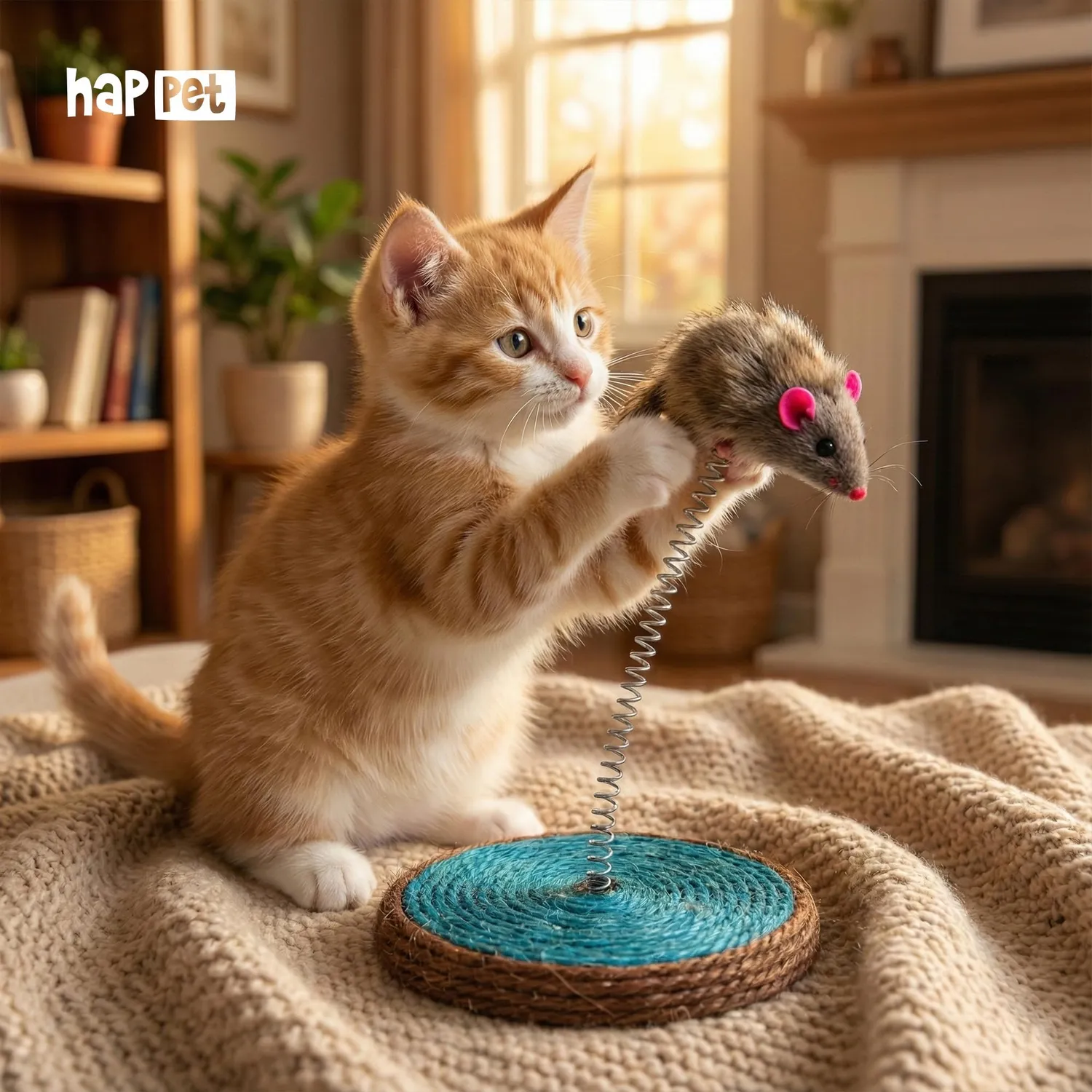 Happet Feder Plüschmaus Katzenspielzeug Sisal