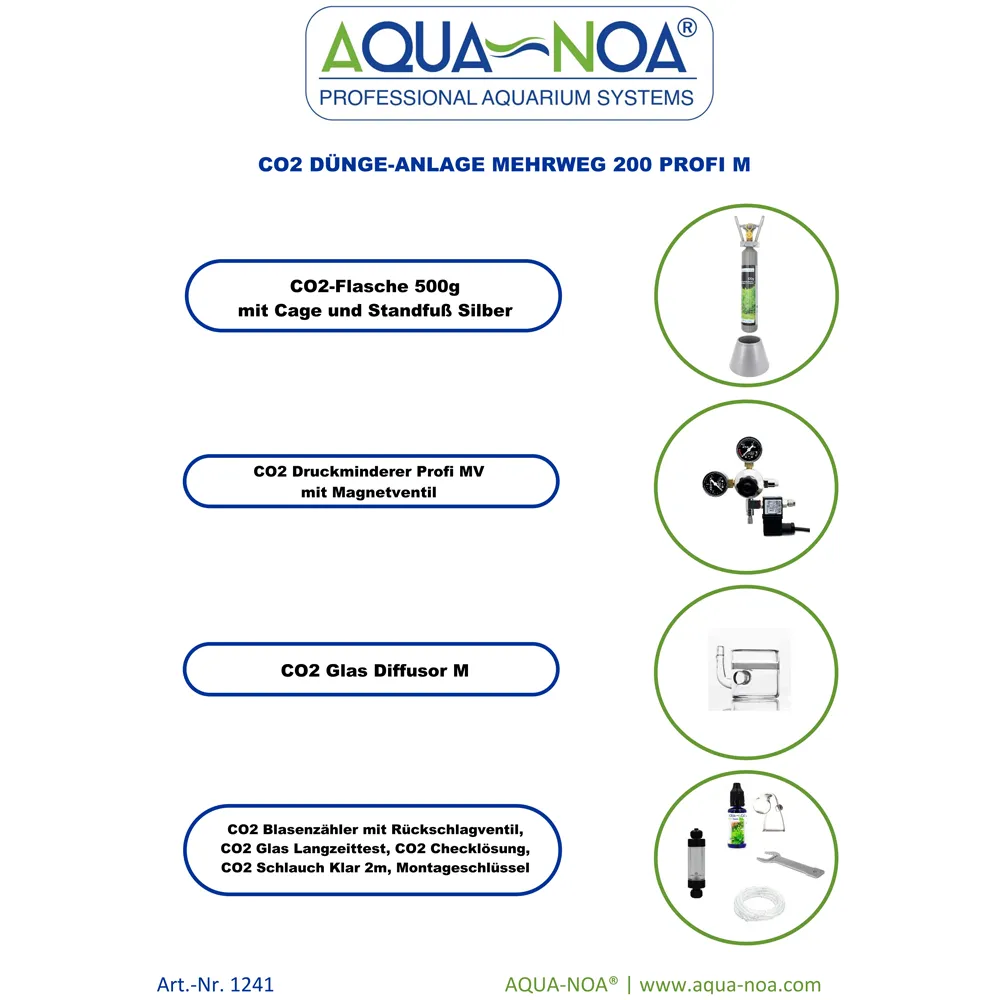Aqua-Noa 1241 CO2 Anlage Mehrweg 200 Profi M Aquarium