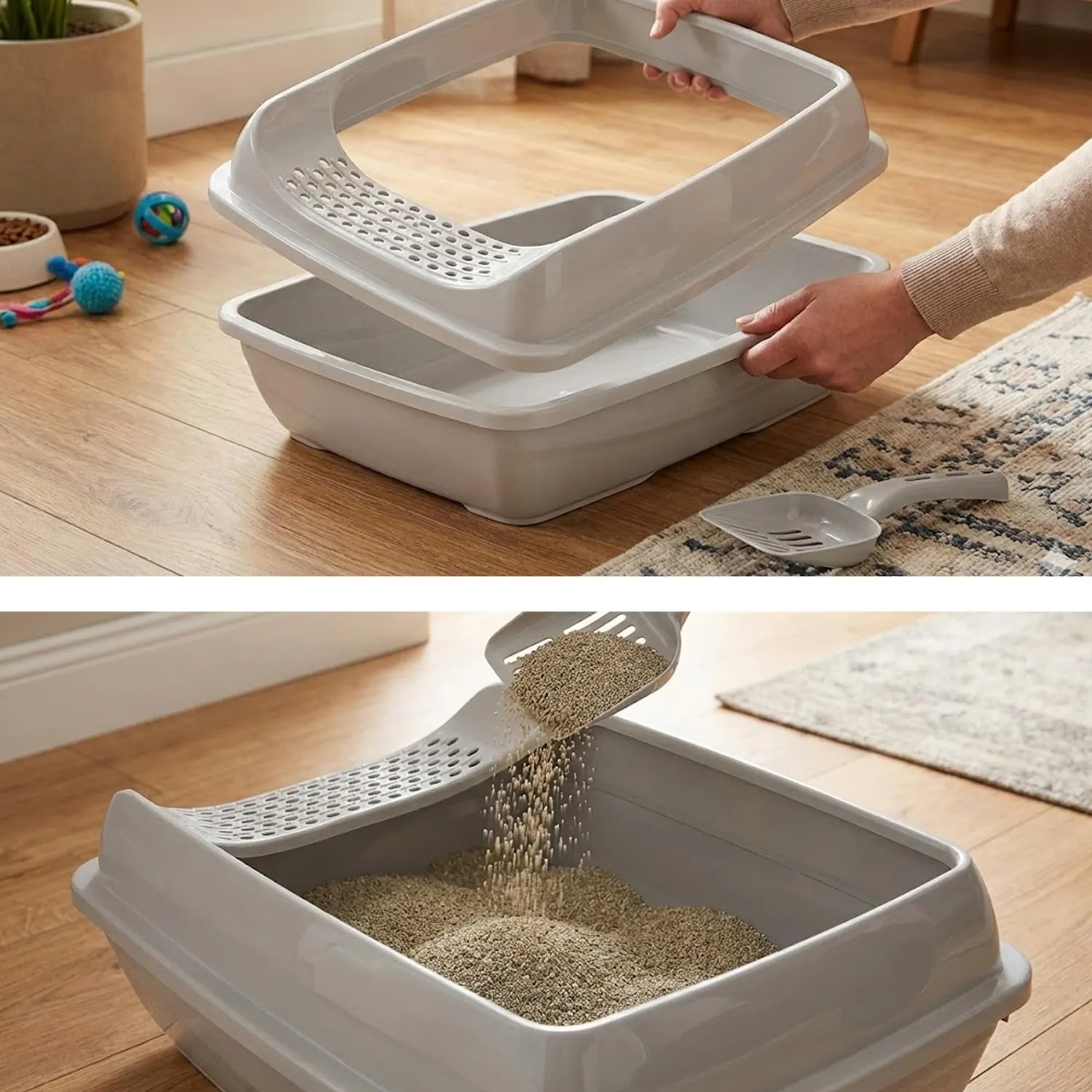 Happet Select Katzentoilette offen Grau 49,6 cm mit Schaufel