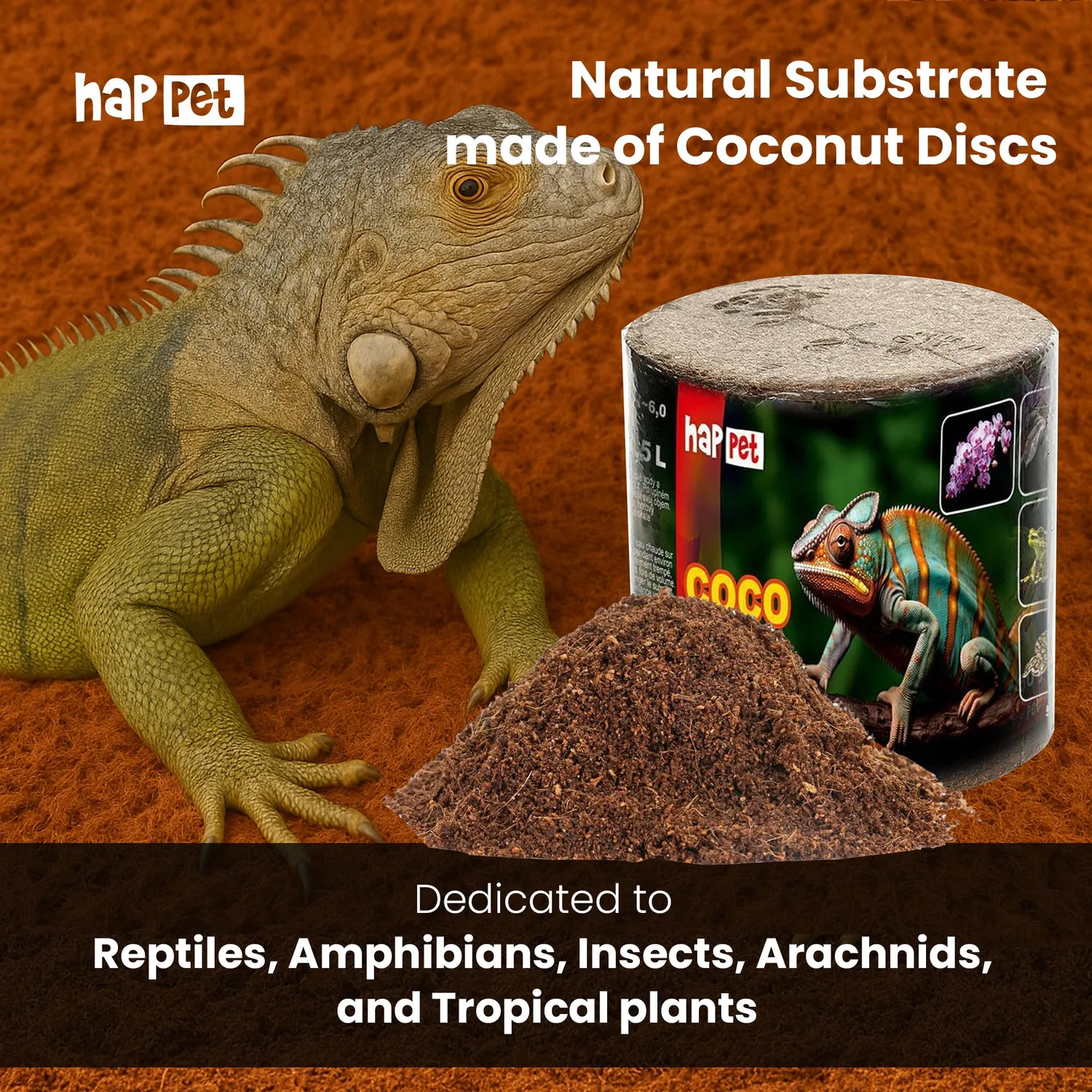Happet Kokosboden Terrarium Substrat 550 g 7,5 L