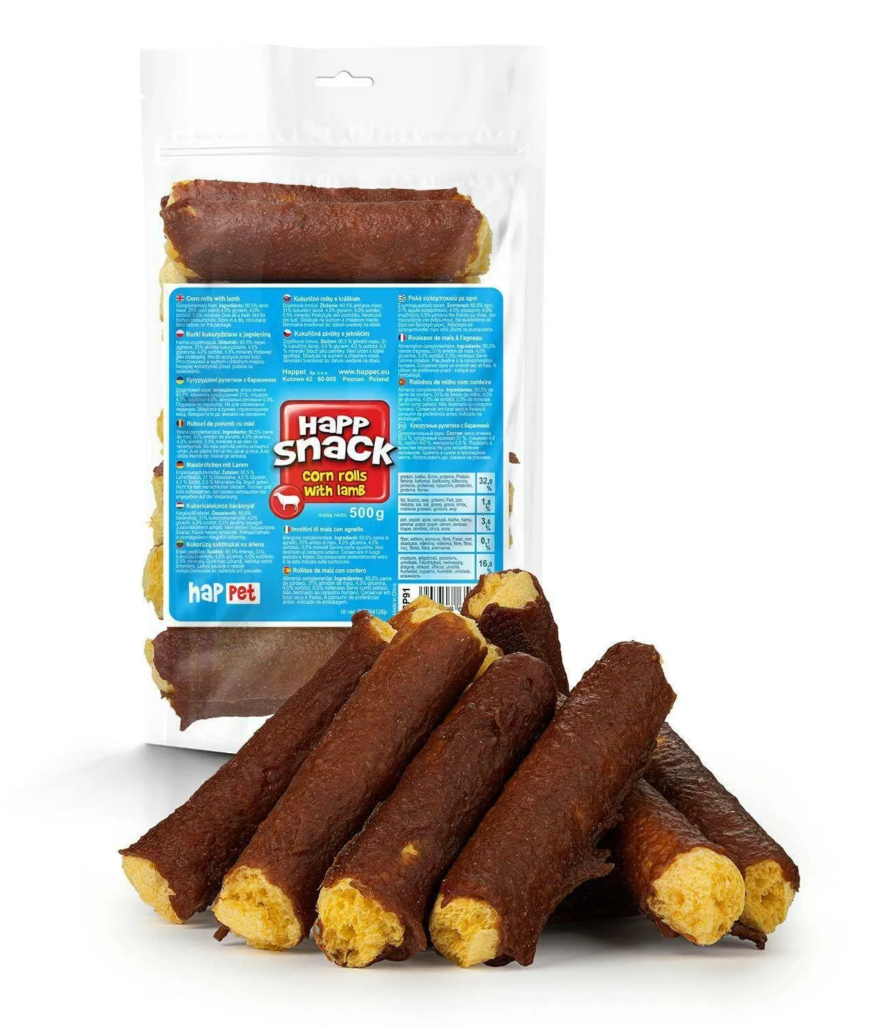 Happet Maisröllchen Ente 500 g Hundesnack mit Entenbrust