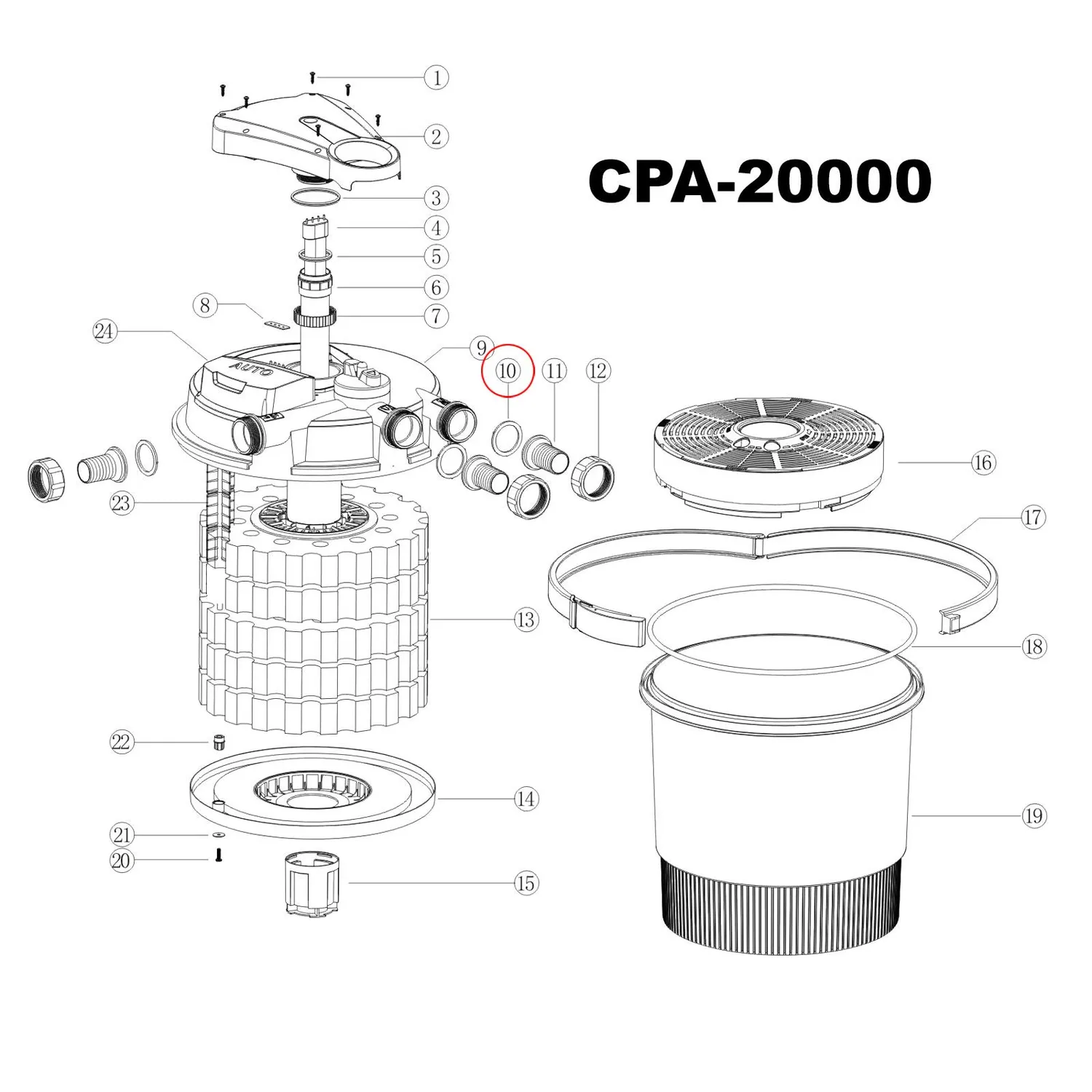 SunSun CPF-20000 Dichtungsring Druckteichfilter