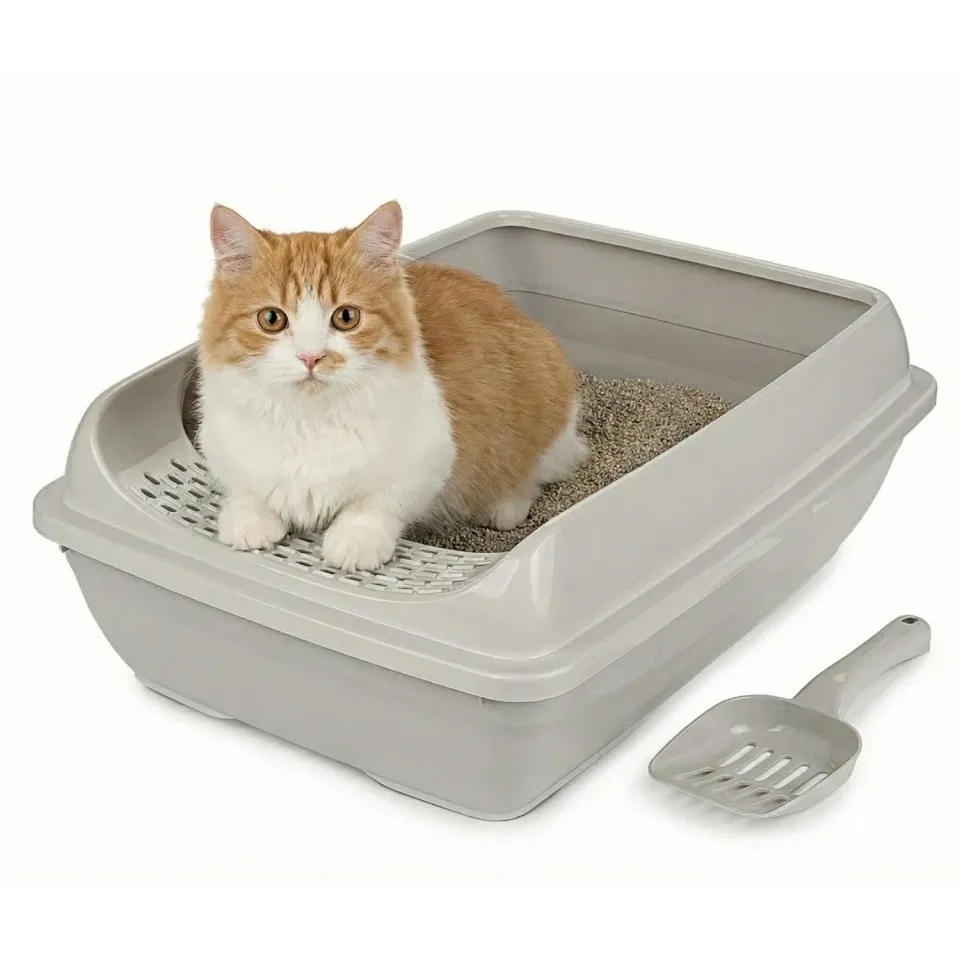 Happet Select Katzentoilette offen Grau 49,6 cm mit Schaufel