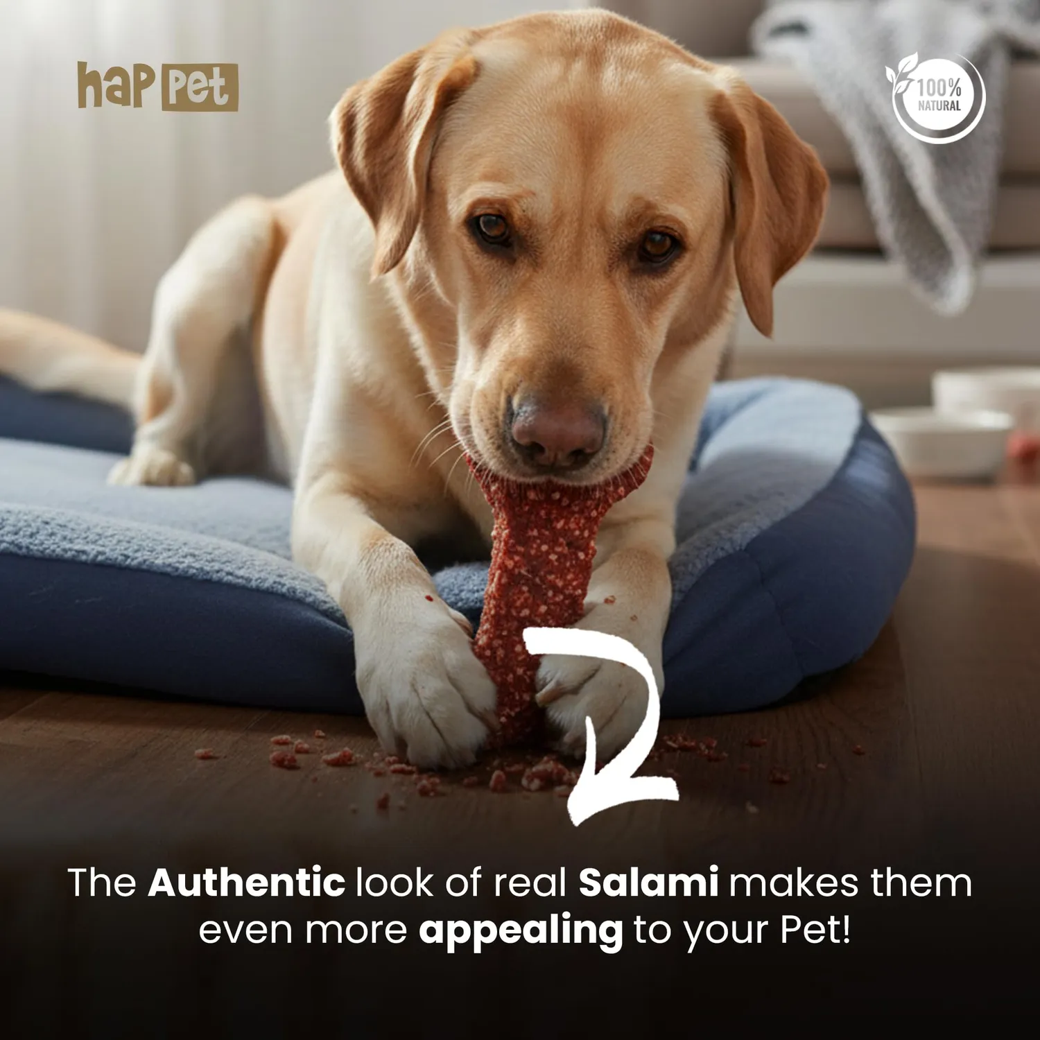 Happet Rindersalamiwürfel Hundesnack 100 g proteinreich