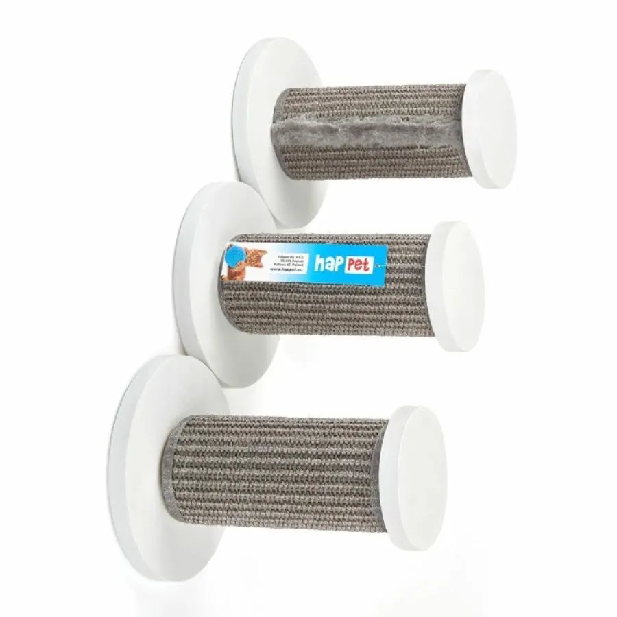 Happet Wandstufen Katze 3-tlg 18x22 cm grau Sisal