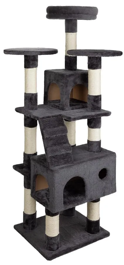 Happet Kratzbaum 76 cm Loft Hellgrau Haus Plattform Sisal