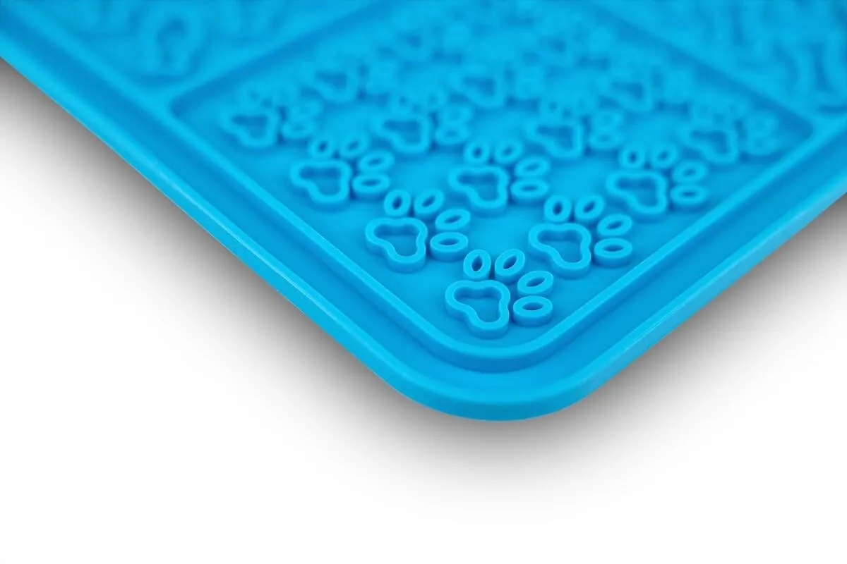 Happet Leckmatte Silikon 21x21 cm blau Anti-Stress