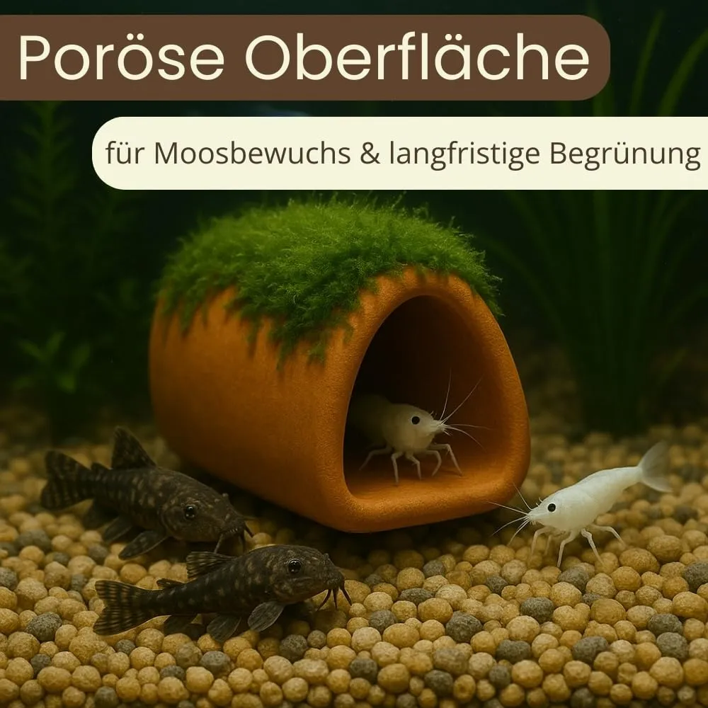 Happet Welsröhre Aquarium Höhle schwarz Ton geschlossen